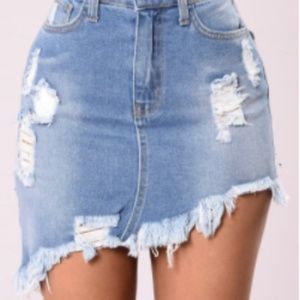 Distressed denim skirt Fashion Nova